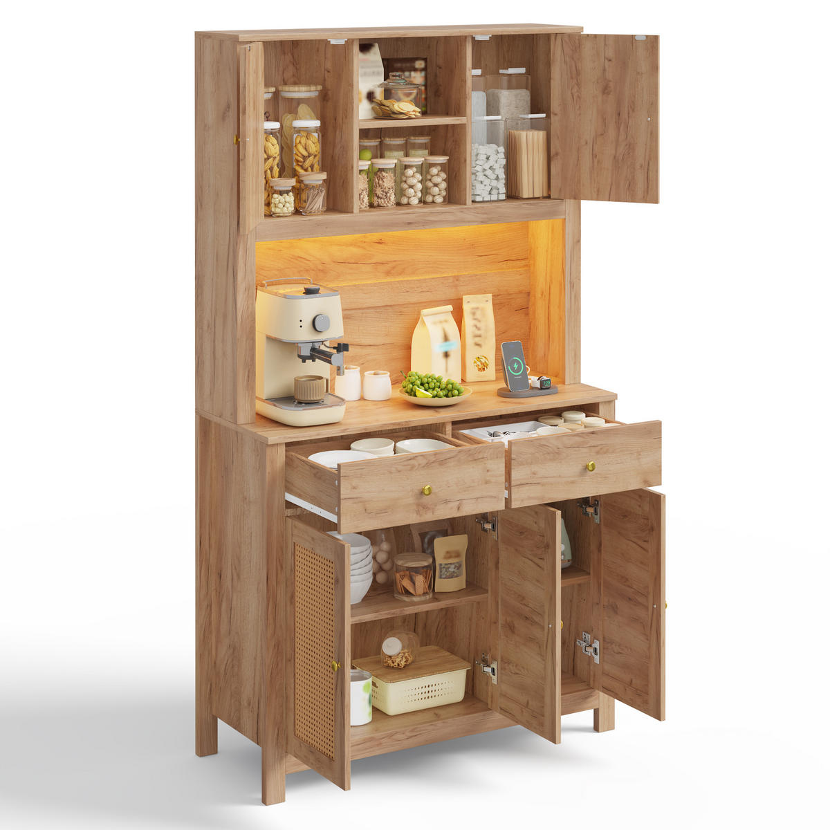 GESCHIRRSCHRANK Naturfarben 100/40/180 - Naturfarben, Holzwerkstoff (100/180/40cm)
