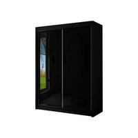 SCHIEBETÜRENSCHRANK TIPI II - Schwarz, Holzwerkstoff (150/215/61cm) - Meblini