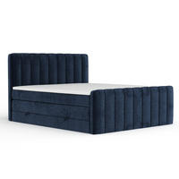 BOXSPRINGBETT Novara Marineblau 200/200 cm - Schwarz/Dunkelblau, Holz/Holzwerkstoff (200/200cm) - Maison de Reve