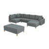 WOHNLANDSCHAFT inkl. Hocker Henrik Grau Boucle - Braun/Grau, Holz/Textil (310/81/161cm) - S-Style Möbel