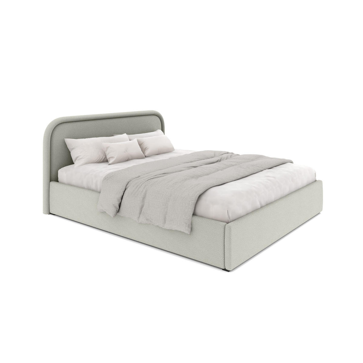 POLSTERBETT Juko 180x200 cm, Grau - Grau, Textil (180/200cm) - Fedve