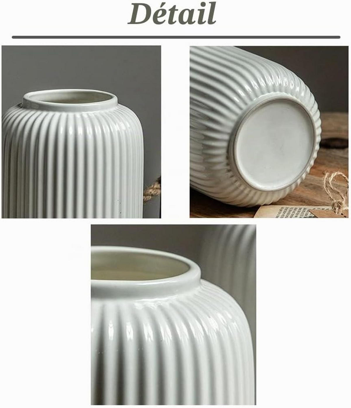 VASE 7.5 x 7.5 x 20 cm Kunststoff - Weiß, Keramik (20cm) - LIBRATON