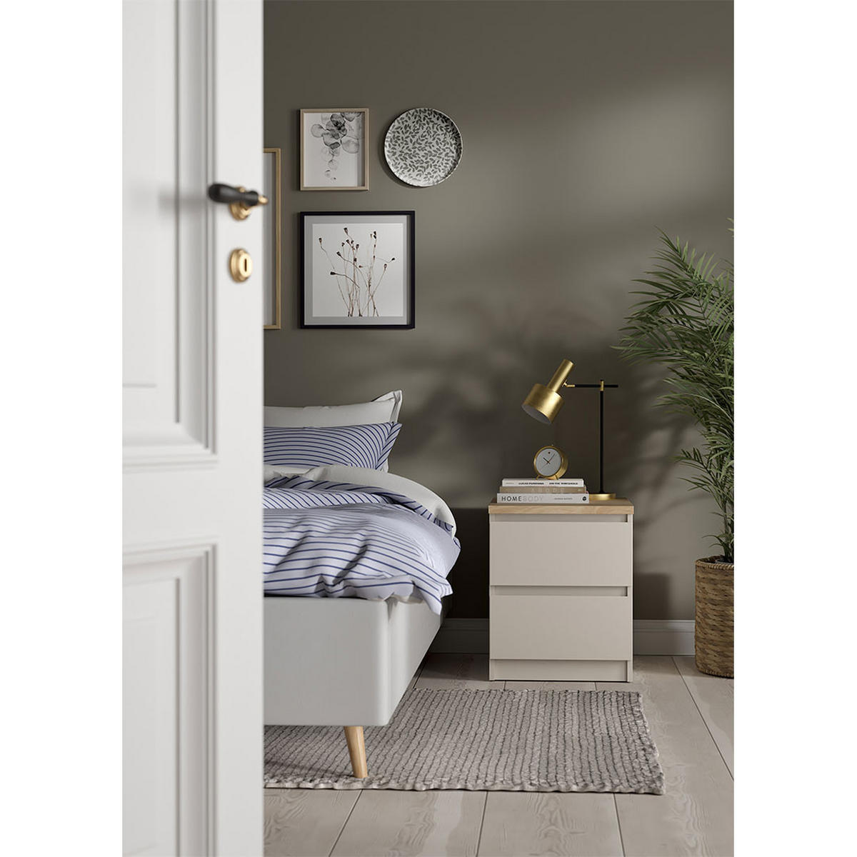 NACHTTISCH, Naia, Eiche, Holzwerkstoff, 41 x 50 x 50 cm - Eichefarben, Holzwerkstoff (41/50/50cm) - ebuy24