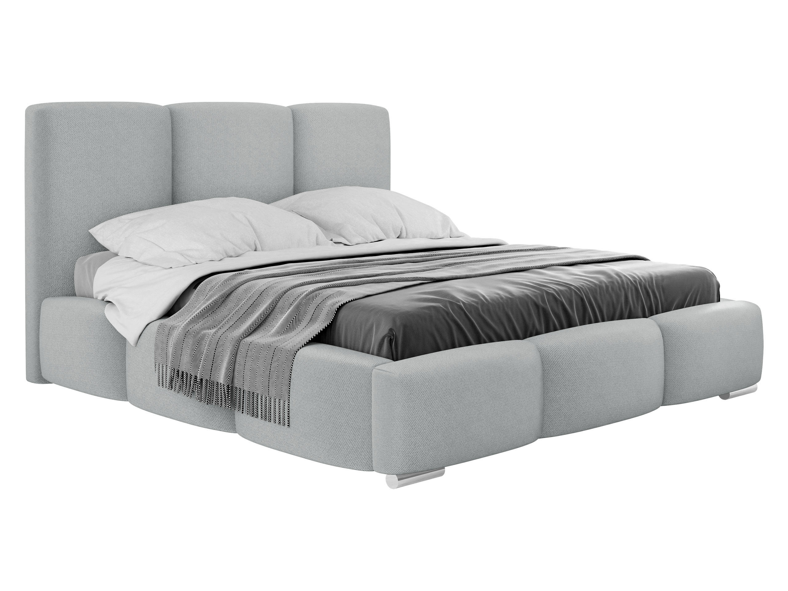POLSTERBETT Olweria - Chromfarben/Hellgrau, Holz/Textil (160/200cm) - MIRJAN24