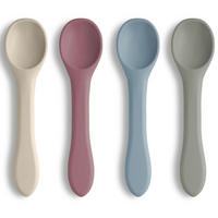 BABYLÖFFEL 4-teiliges Set Silikon BPA Frei - Multicolor, Kunststoff