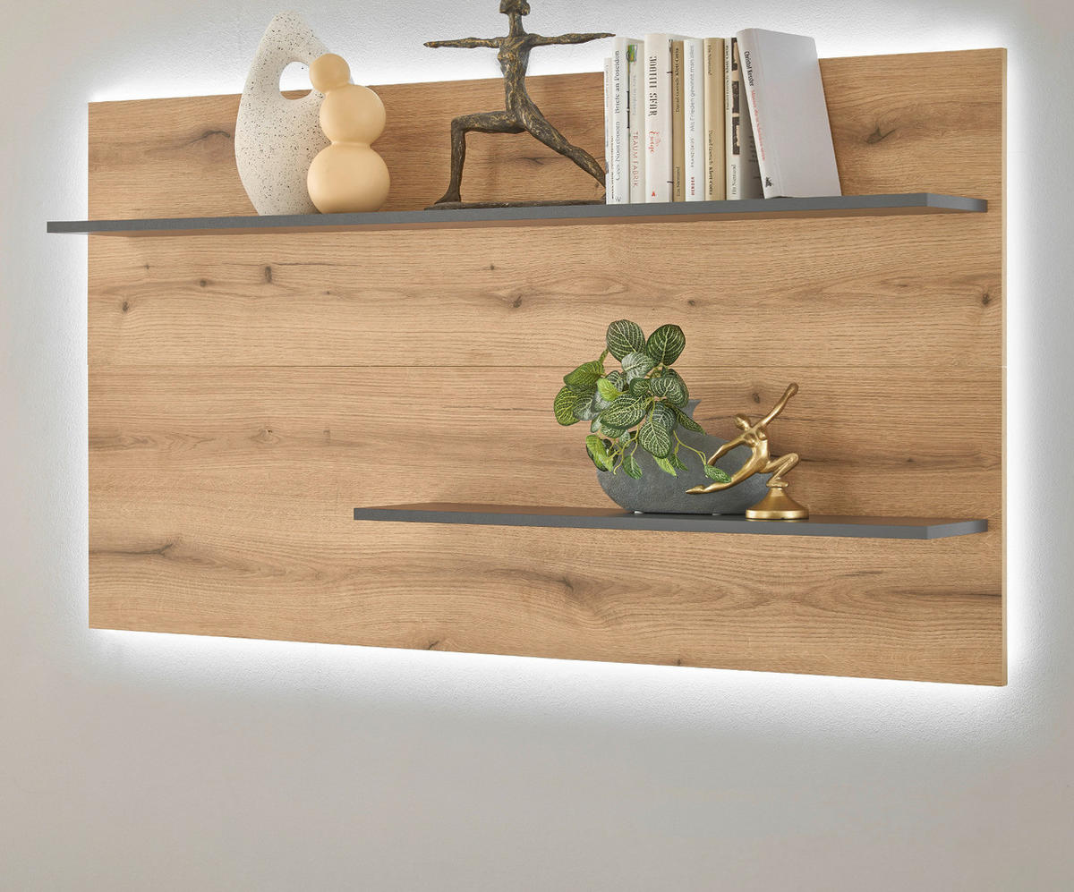 WANDREGAL Eiche Evoke, grau, Wandpaneel 155 x 80 cm - Naturfarben, Holzwerkstoff (155/80/20cm) - Furn.Design