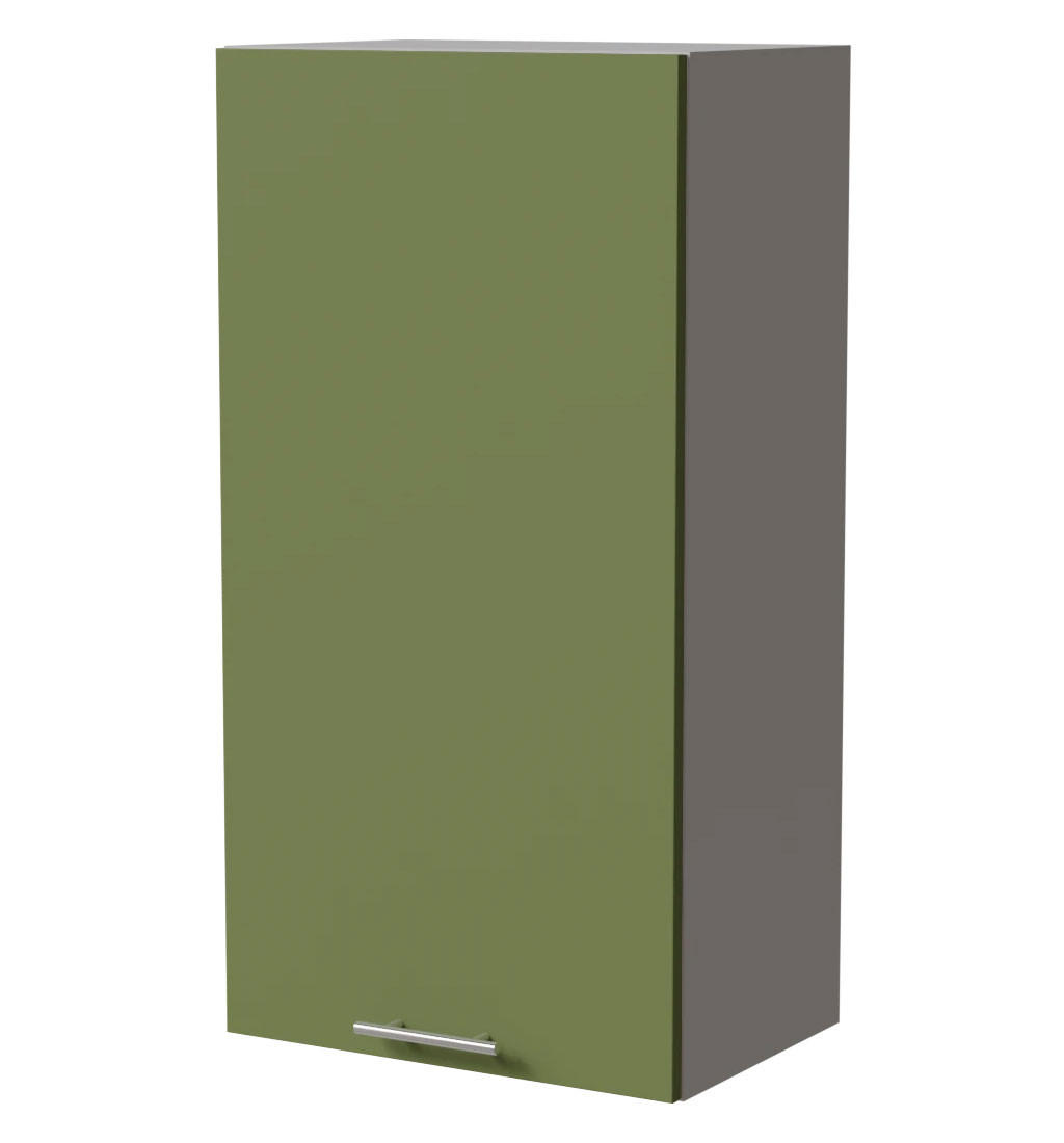 HÄNGESCHRANK Brerra W4/50 Grau / RAL 6025 farngrün Matt 50 / 32,5 / 96cm - Grau/Grün, Holz/Holzwerkstoff (50/96/32.5cm) - Feldmann-Wohnen