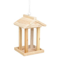 VOGELFUTTERHAUS aus Holz Maße ca.: 14,5 x 14,5 x 22cm - Transparent, Holz (14.5/22/14.5cm) - Haushalt International