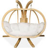 HÄNGESESSEL mit Gestell CALLISTO ,Creme - Creme, Holz/Textil (240/183/137cm) - KONSIMO®