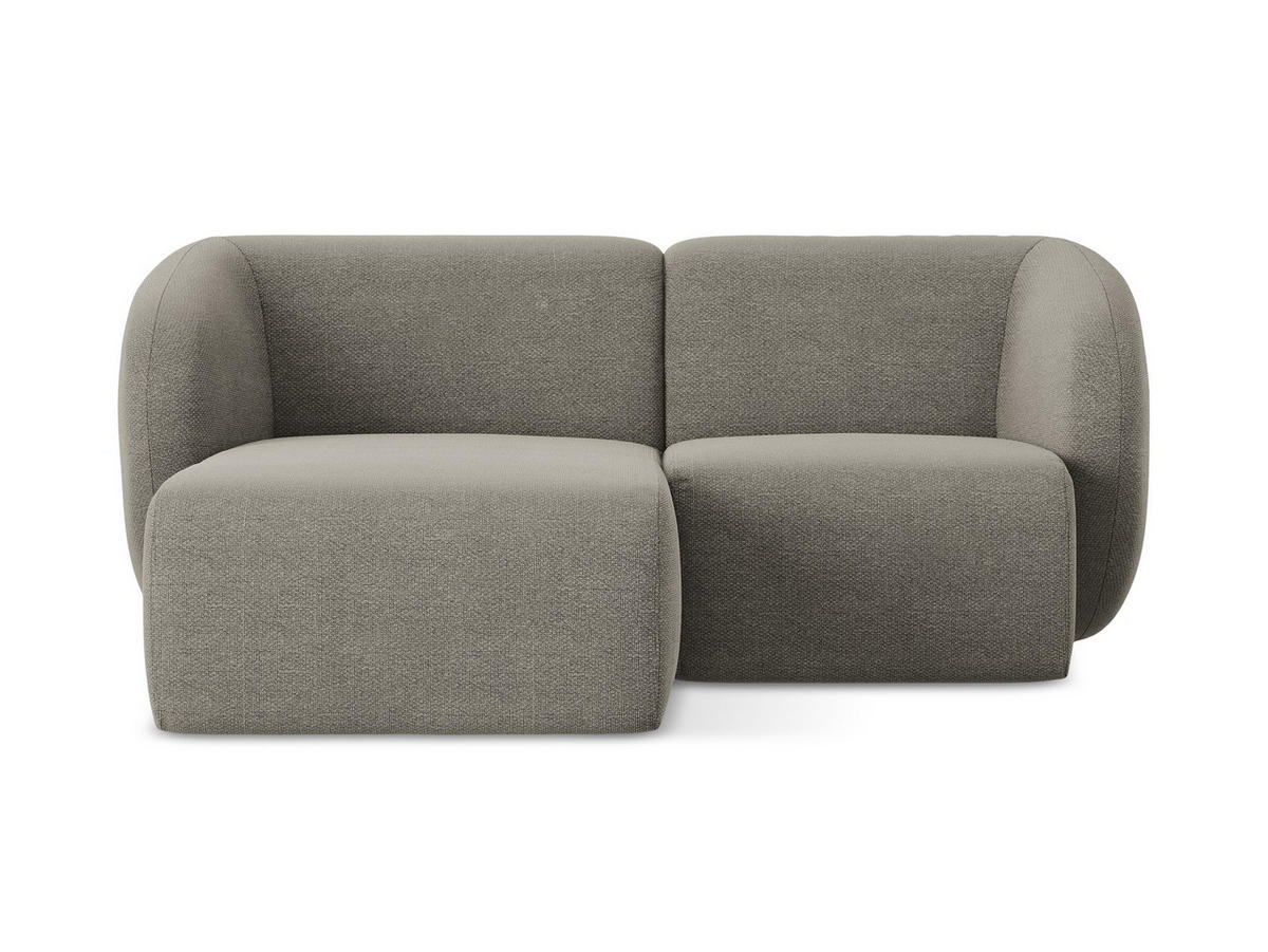 ECKSOFA Links Bouclé Stoff Grau - Schwarz/Grau, Holzwerkstoff/Kunststoff (178/166cm) - Makamii