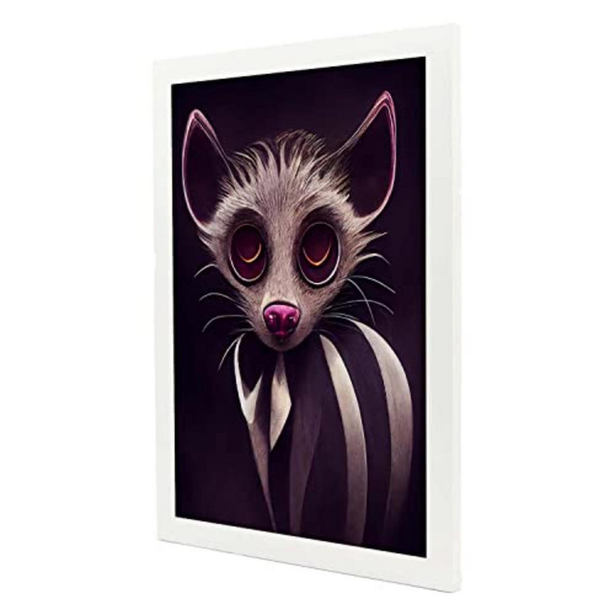 POSTER Set mit 4 Starren Poster im T Burton Goth Stil Tier A3 Weißer Rahmen - Weiß, Papier (29.7/3cm) - Nacnic