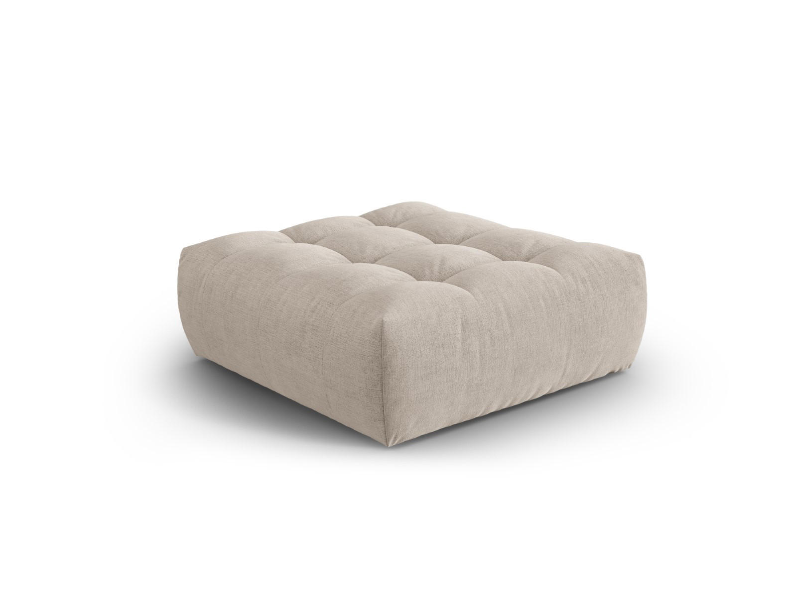 POUF Bloom aus strukturiertem Stoff dunkelbeige - Mokka, Textil (101/42/110cm) - Micadoni