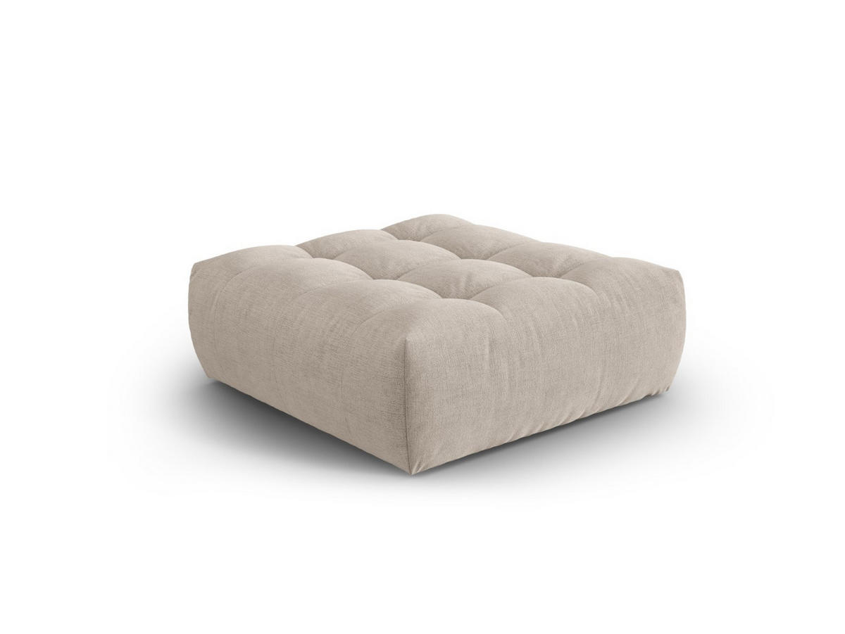 POUF Bloom aus strukturiertem Stoff dunkelbeige - Mokka, Textil (101/42/110cm) - Micadoni