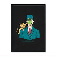 POSTER Katzen Kunst A3 Schwarzer Rahmen - Schwarz, Papier (29.7/5/42cm) - Nacnic