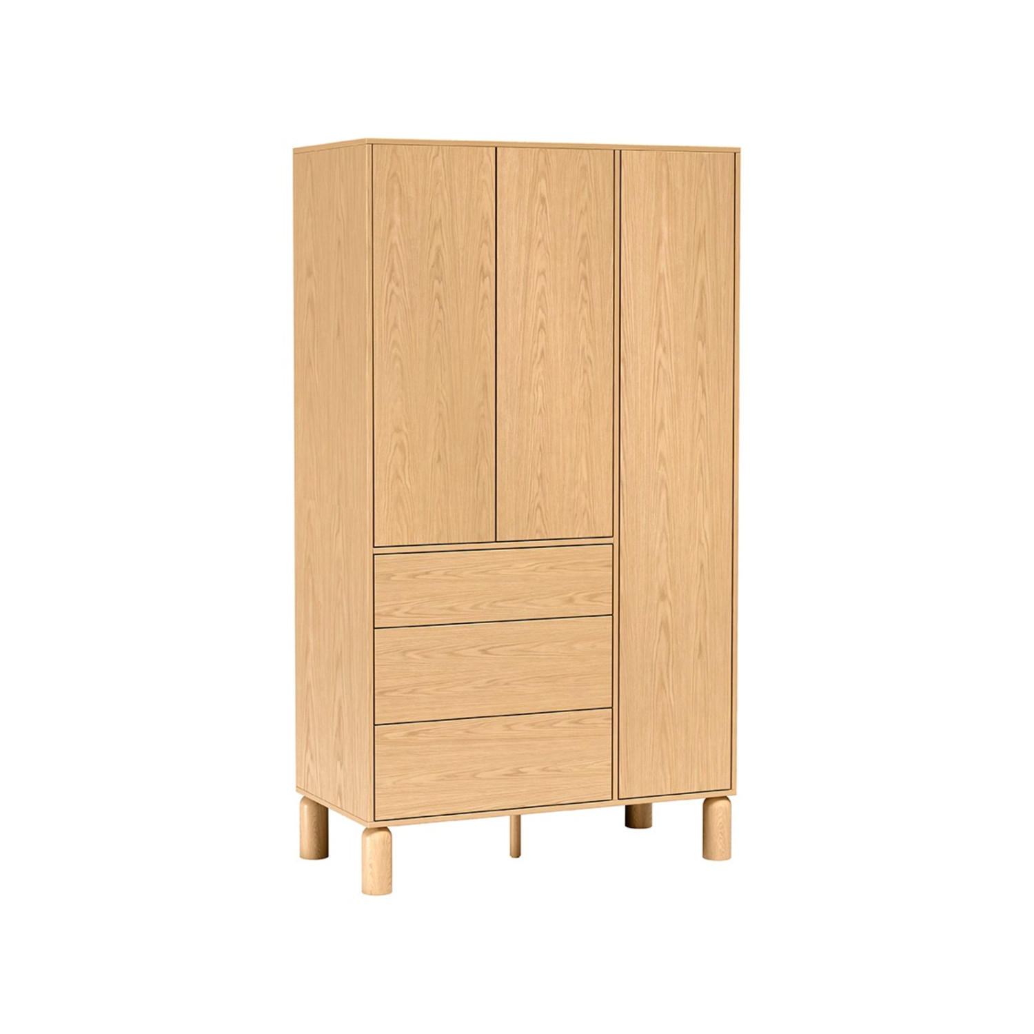 KLEIDERSCHRANK Sanden SN-9 110 x 197 x 55 cm Eiche Bookmatch - Eichefarben, Holz/Holzwerkstoff (110/197/55cm) - Koseto