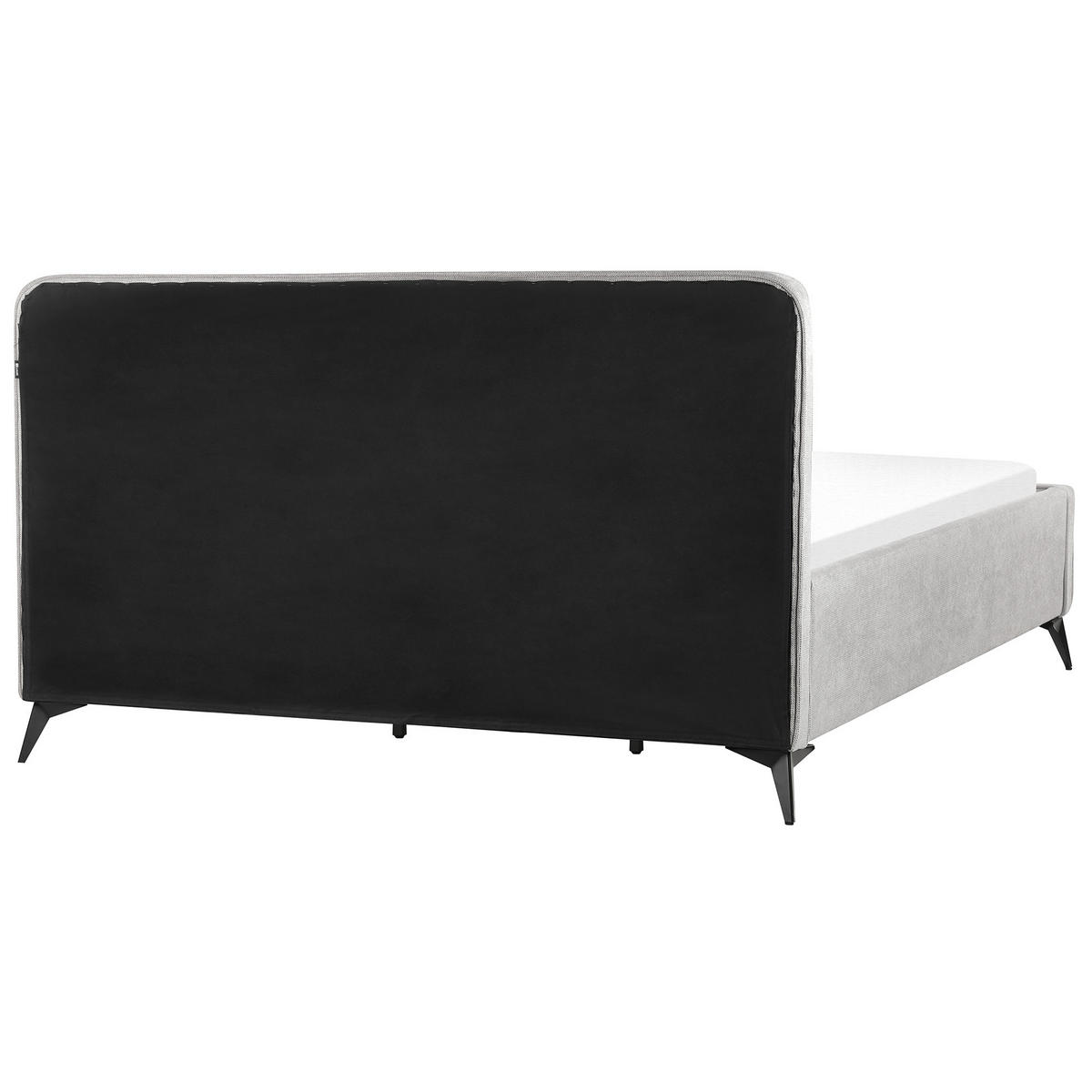 POLSTERBETT mit Lattenrost 180x200 cm Grau Valognes - Hellgrau, Textil (180/200cm) - Beliani