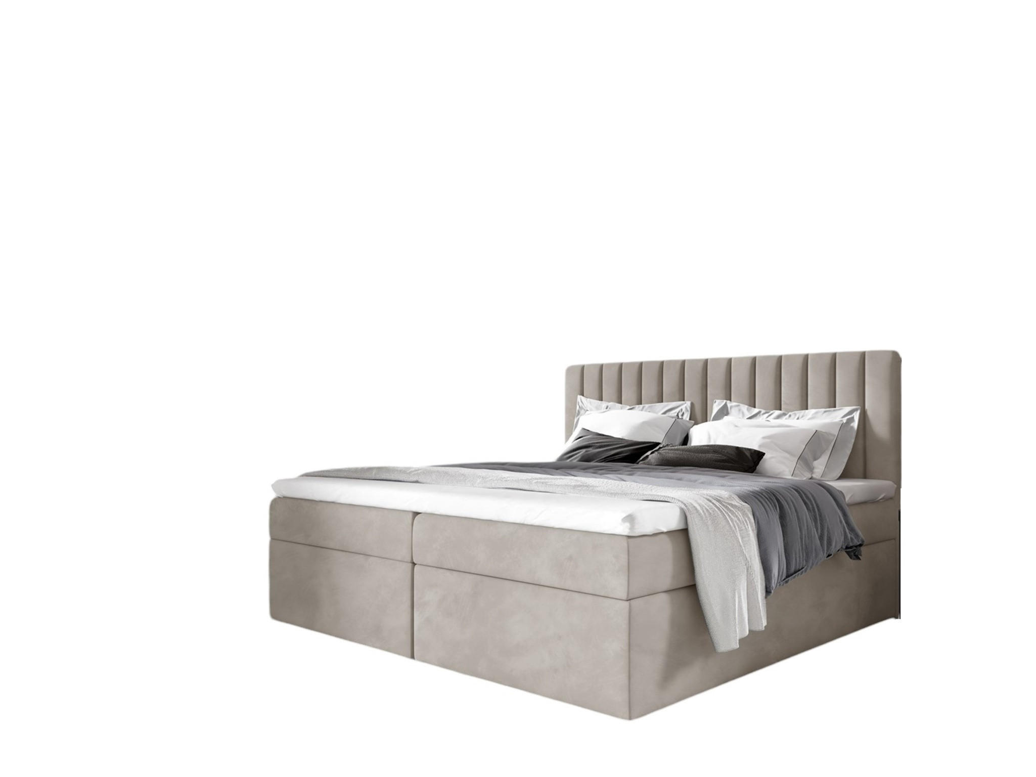 BOXBETT Linnea - Beige, Holzwerkstoff/Textil (200/200cm) - Fun Möbel