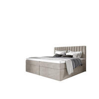 BOXBETT Linnea - Beige, Holzwerkstoff/Textil (200/220cm) - Fun Möbel