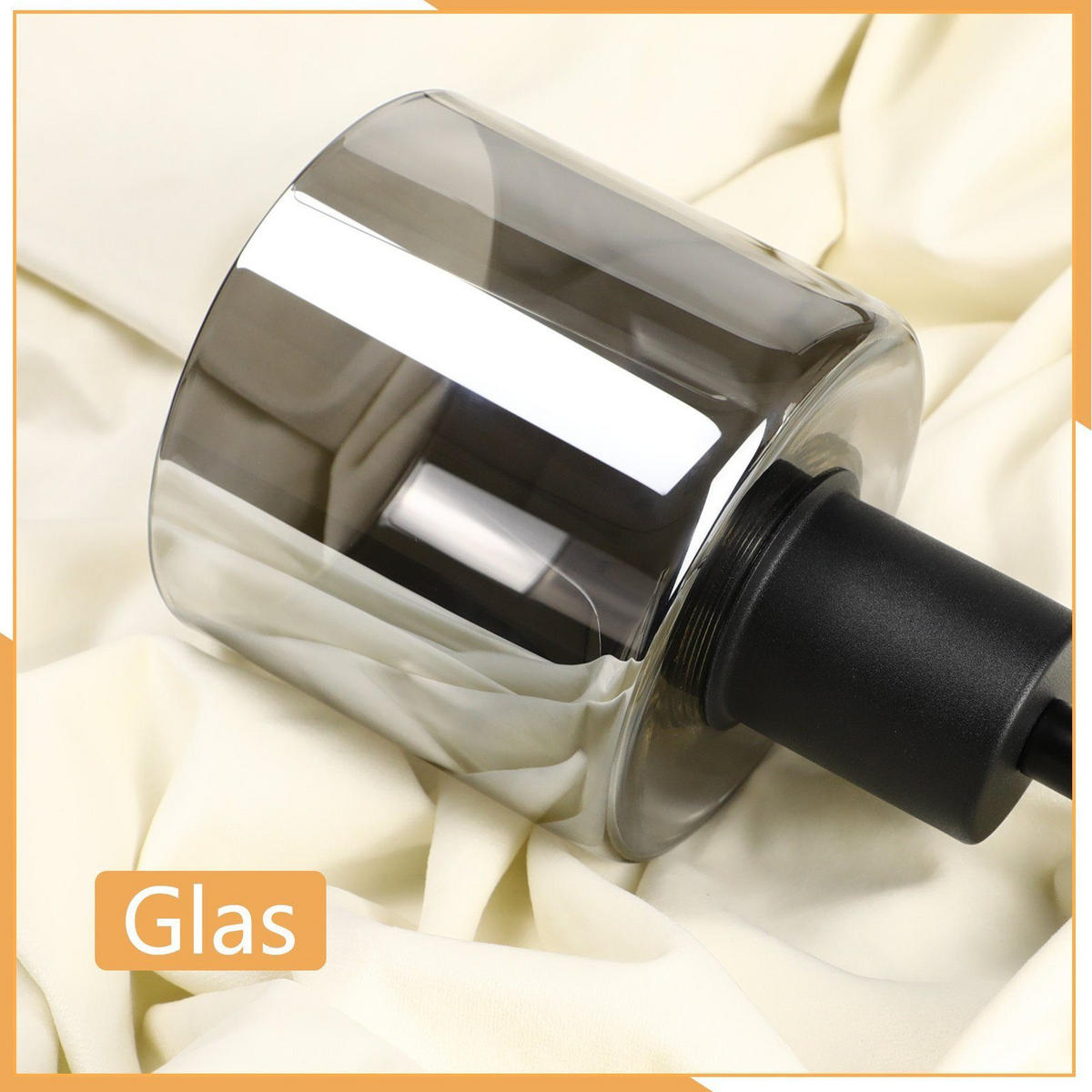 HÄNGELEUCHTE Verena 11/11/195 cm - Grau, Glas (11/11/195cm) - Nettlife