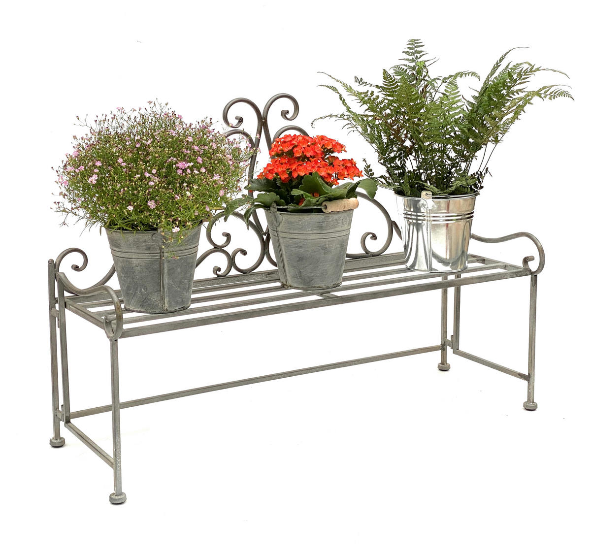BLUMENBANK Mi Metall Schwarz 75 cm - Schwarz, Metall (75/49/20cm) - DanDiBo