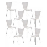 BESUCHERSTUHL 8er Set Holz weiß - Weiß, Holz/Metall (43/84/50cm) - CLP