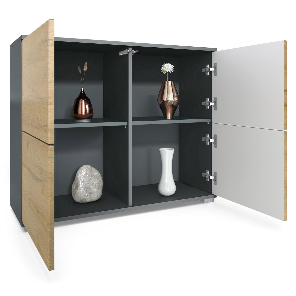 KOMMODE Rova Eiche Wotan - Eiche Wotan, Holzwerkstoff (92.5/75.5/35cm) - Vladon