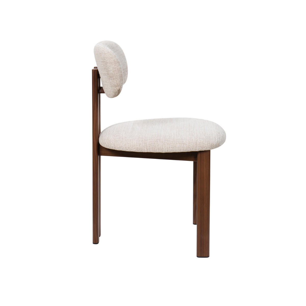 ESSZIMMERSTUHL 2er Set aus Stoff, beige/walnuss - Beige, Textil (51/81/53cm) - Giga Meubel