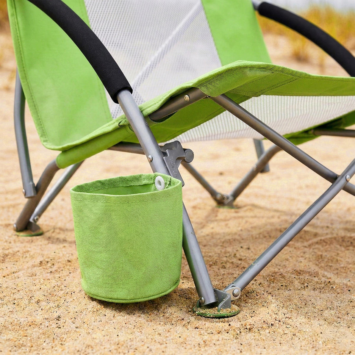 STOLICA - zelena, tekstil/metal (55/67/58cm) - Relaxdays