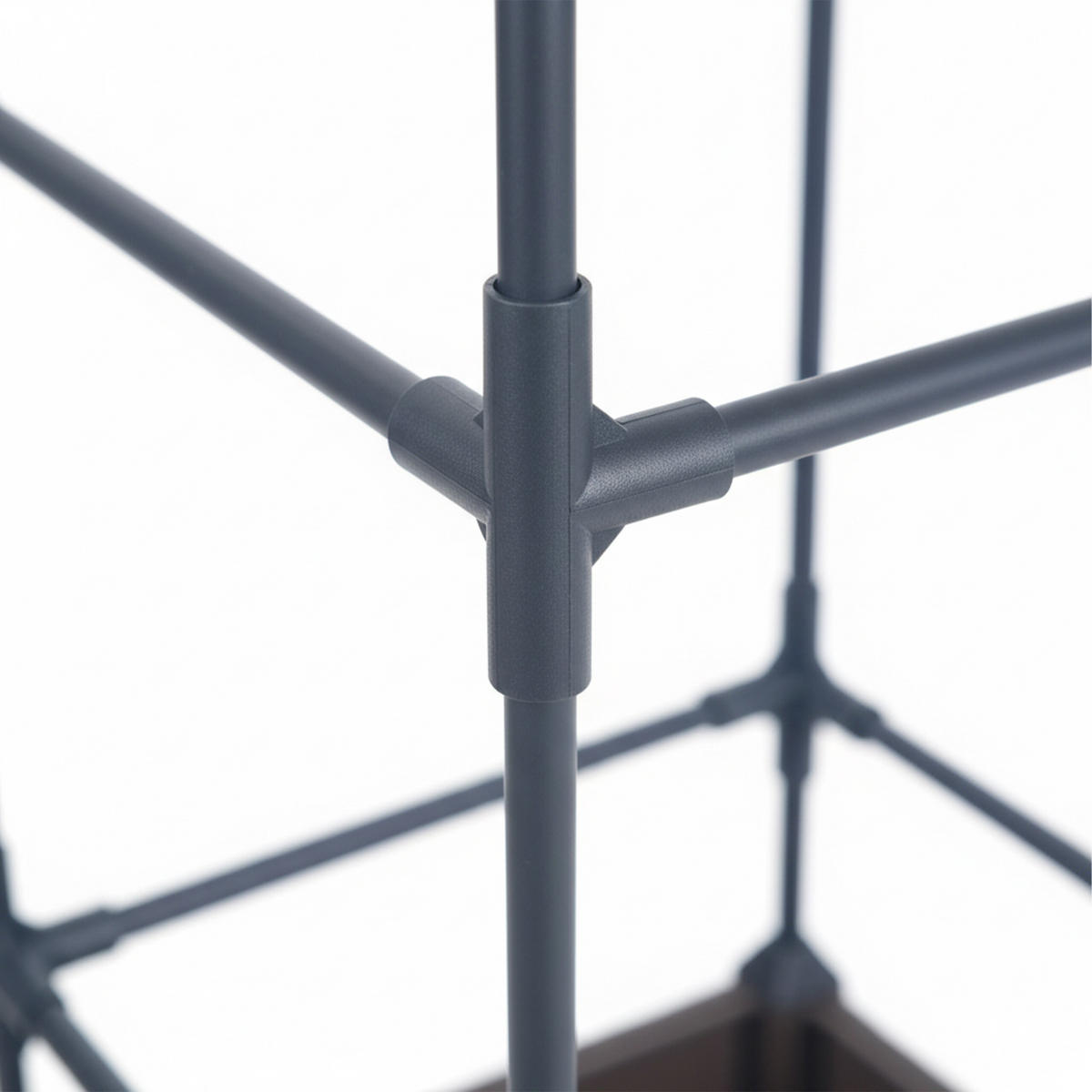 PFLANZKÜBEL - Anthrazit, Kunststoff/Metall (30/135/30cm) - Relaxdays