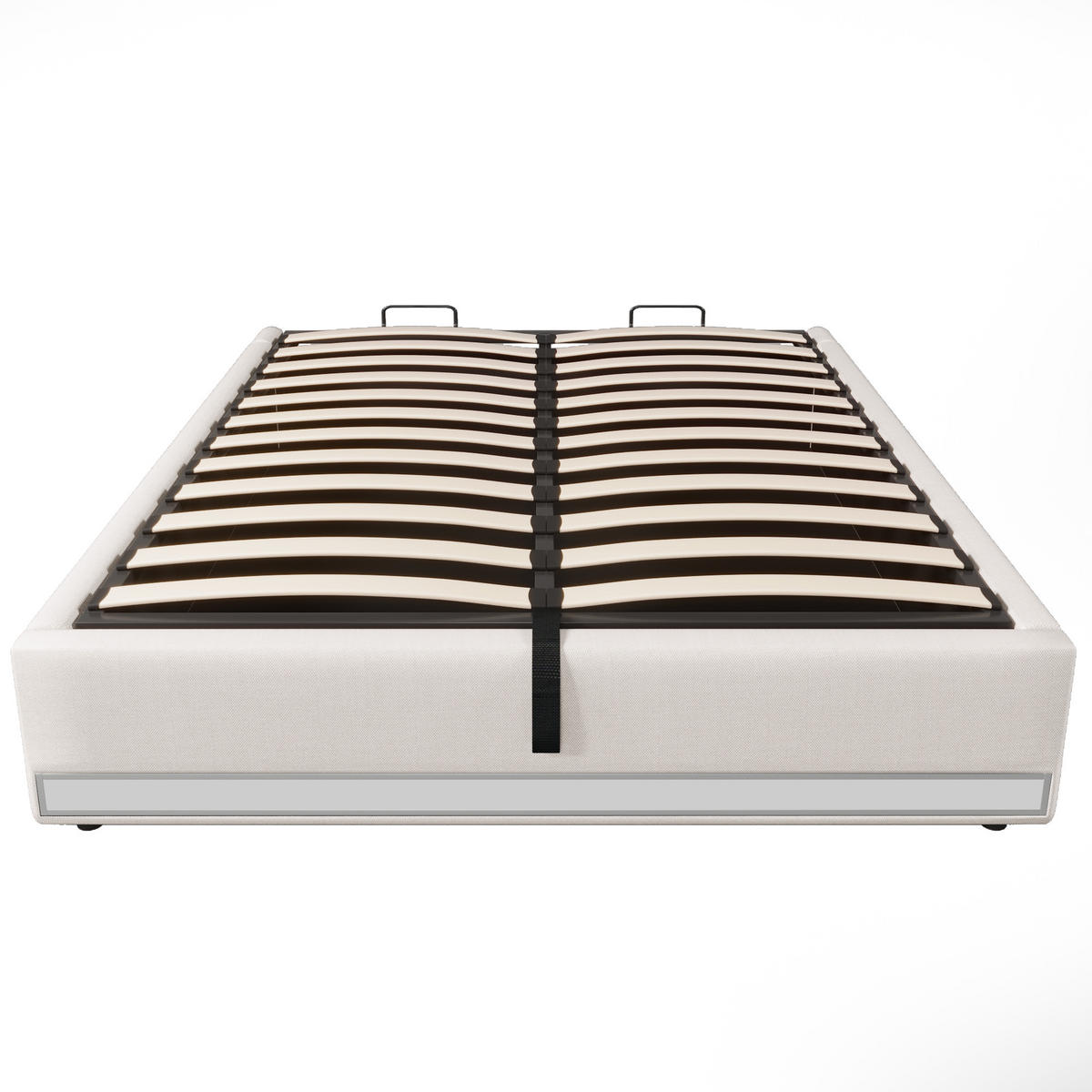 POLSTERBETT 140/200 cm in Beige Leinen mit Bettkasten, LED, USB und Type-C - Beige, Holzwerkstoff/Textil (140/200cm) - WISHDOR