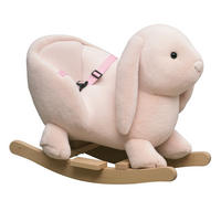SCHAUKELPFERD DE-18233 mit Soundfunktion & Sicherheitsgurt Rosa - Pink, Holz (33/50/60cm) - ComfortXL