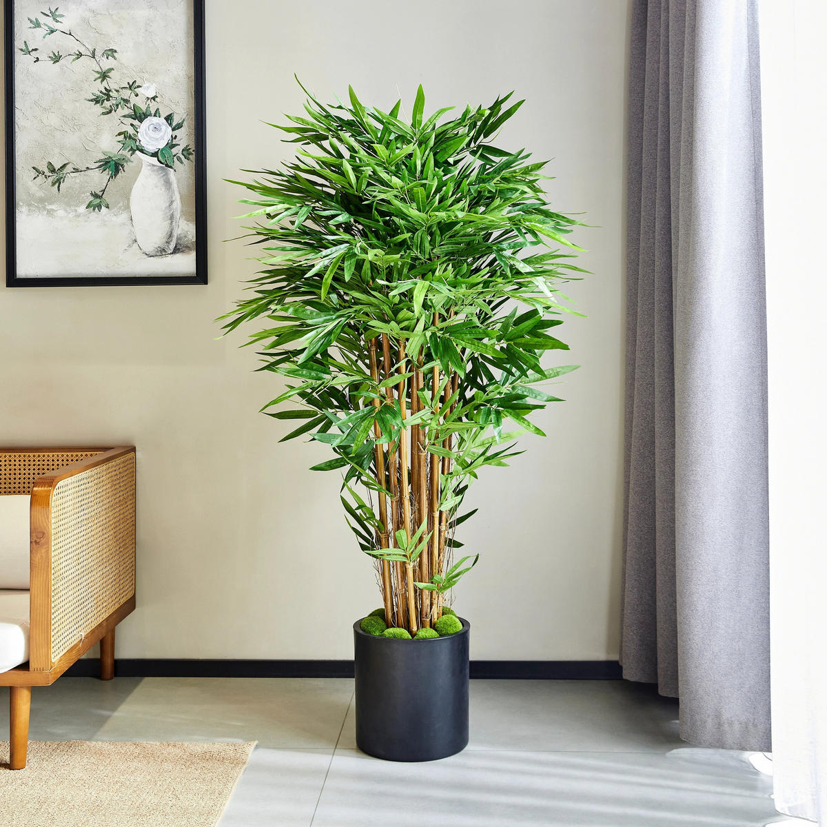KUNSTBAUM Künstlicher Bambus – Kaelen 150 cm - Grün, Kunststoff (150cm) - aplanta