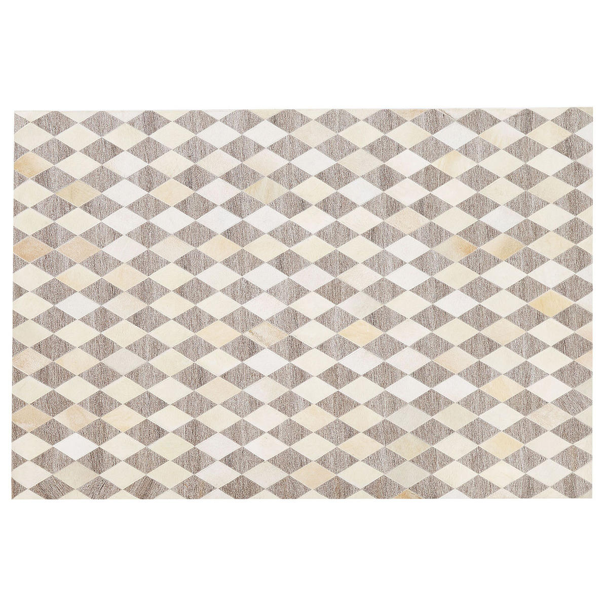 PATCHWORK-TEPPICH Seslice 200/140 cm - Beige, Fell (140/200cm) - Beliani