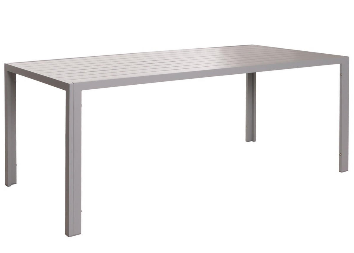 ALU-ESSTISCH 73x180x80cm wetterfest Hellgrau - Hellgrau, Metall (80/180/73cm) - CHEFGASTRO