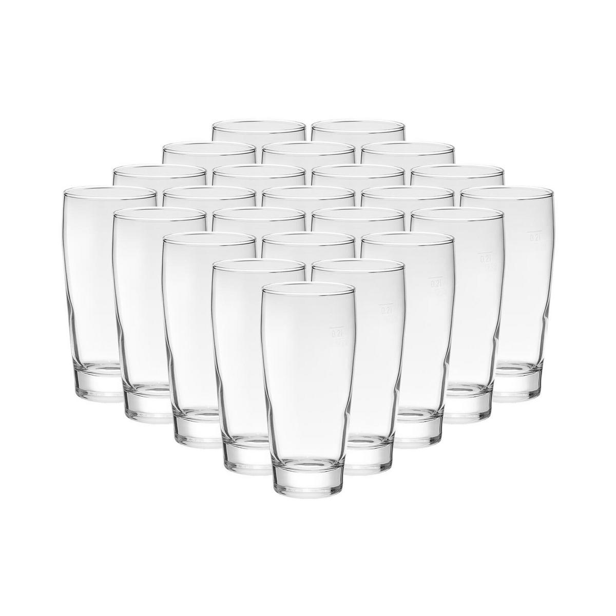 WILLI BECHER GEEICHT transparent 0,2 l 24er Set - Transparent, Glas (0.2L) - Van Well