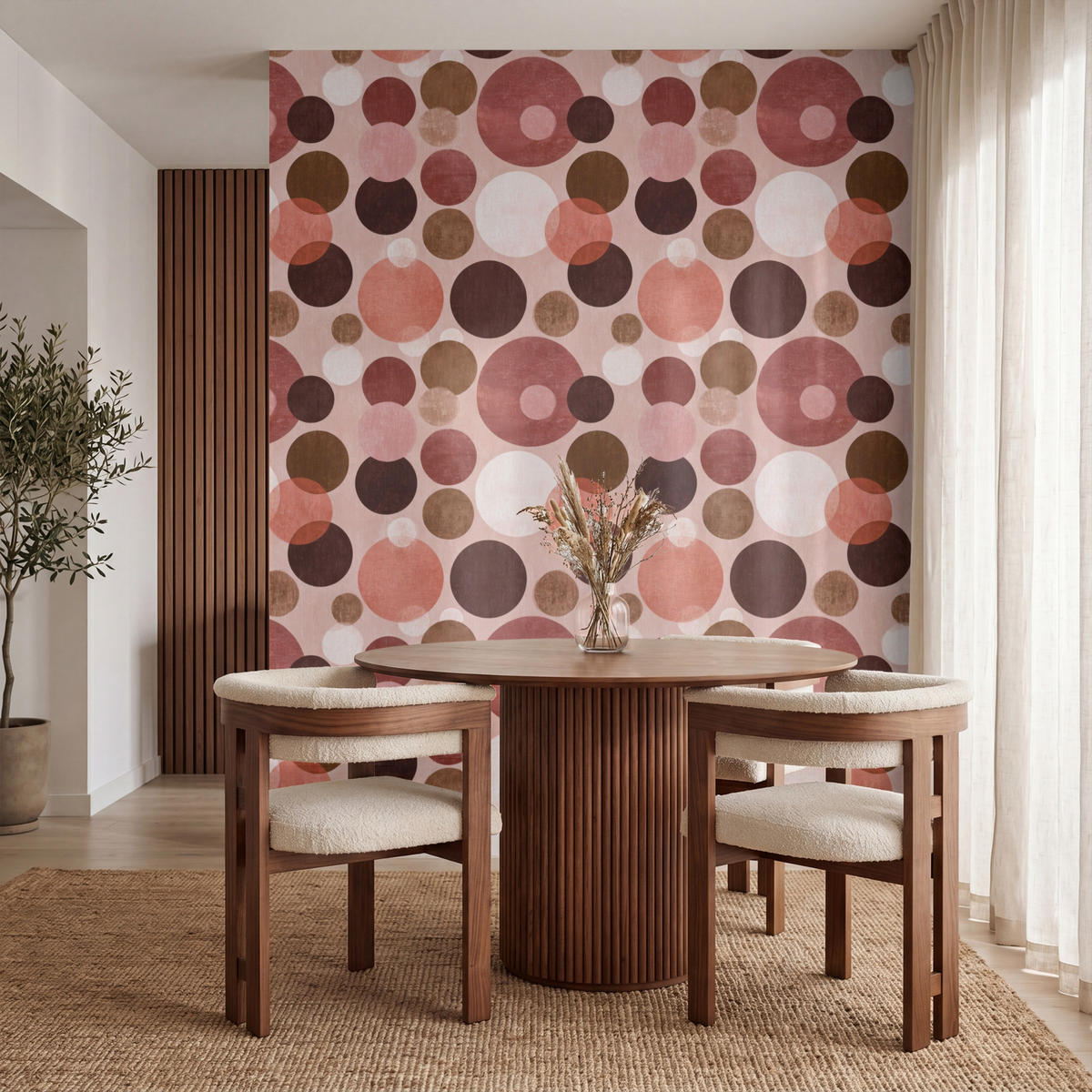 TAPETE - Kreise - Modern - Farbenfroh - 220x280 cm - Multicolor, Papier (220/280cm) - OnlyWow