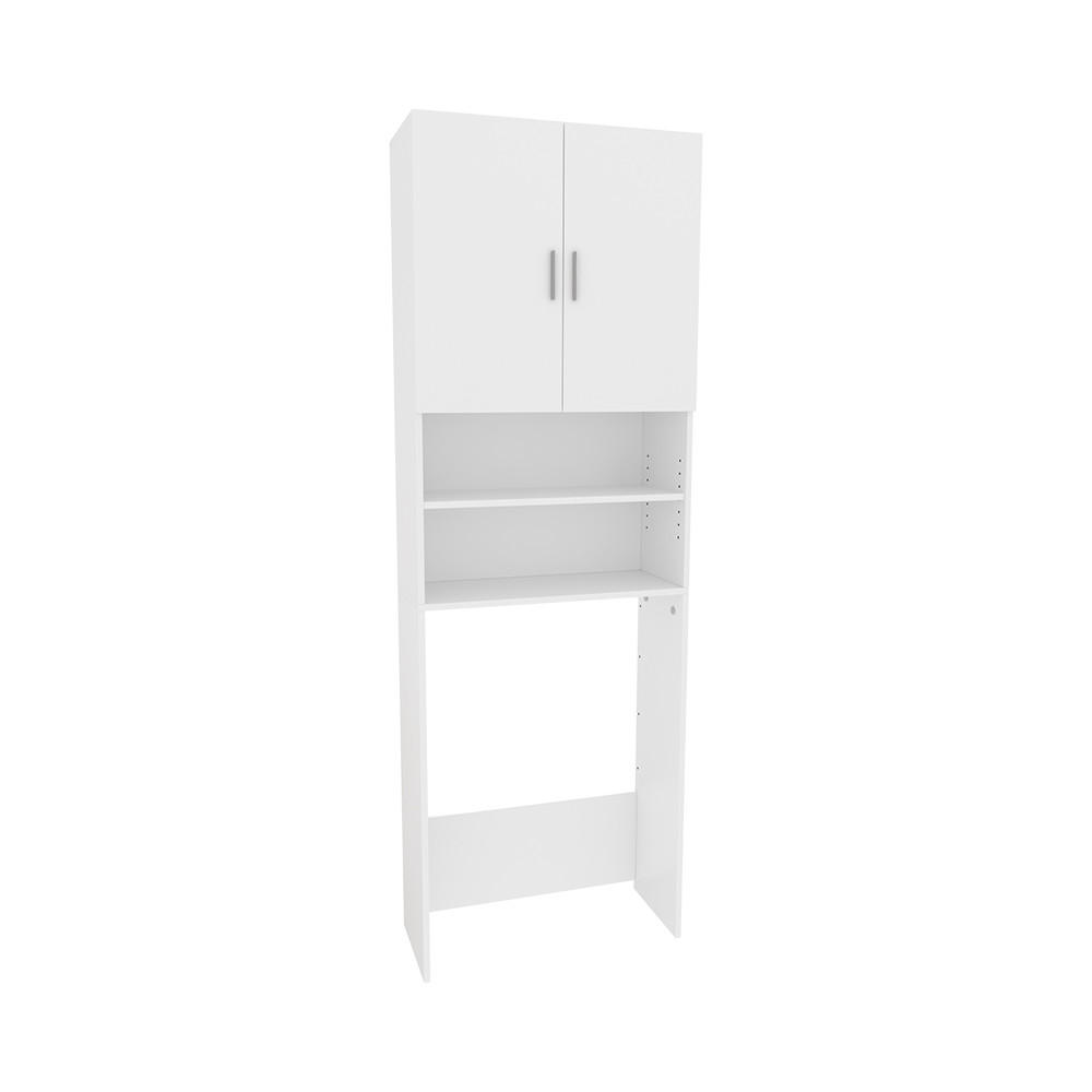 WASCHMASCHINENSCHRANK Martha Weiß 64 x 190 cm mit 2 kurzen Türen - Weiß, Holzwerkstoff (64/190/26cm) - Vicco