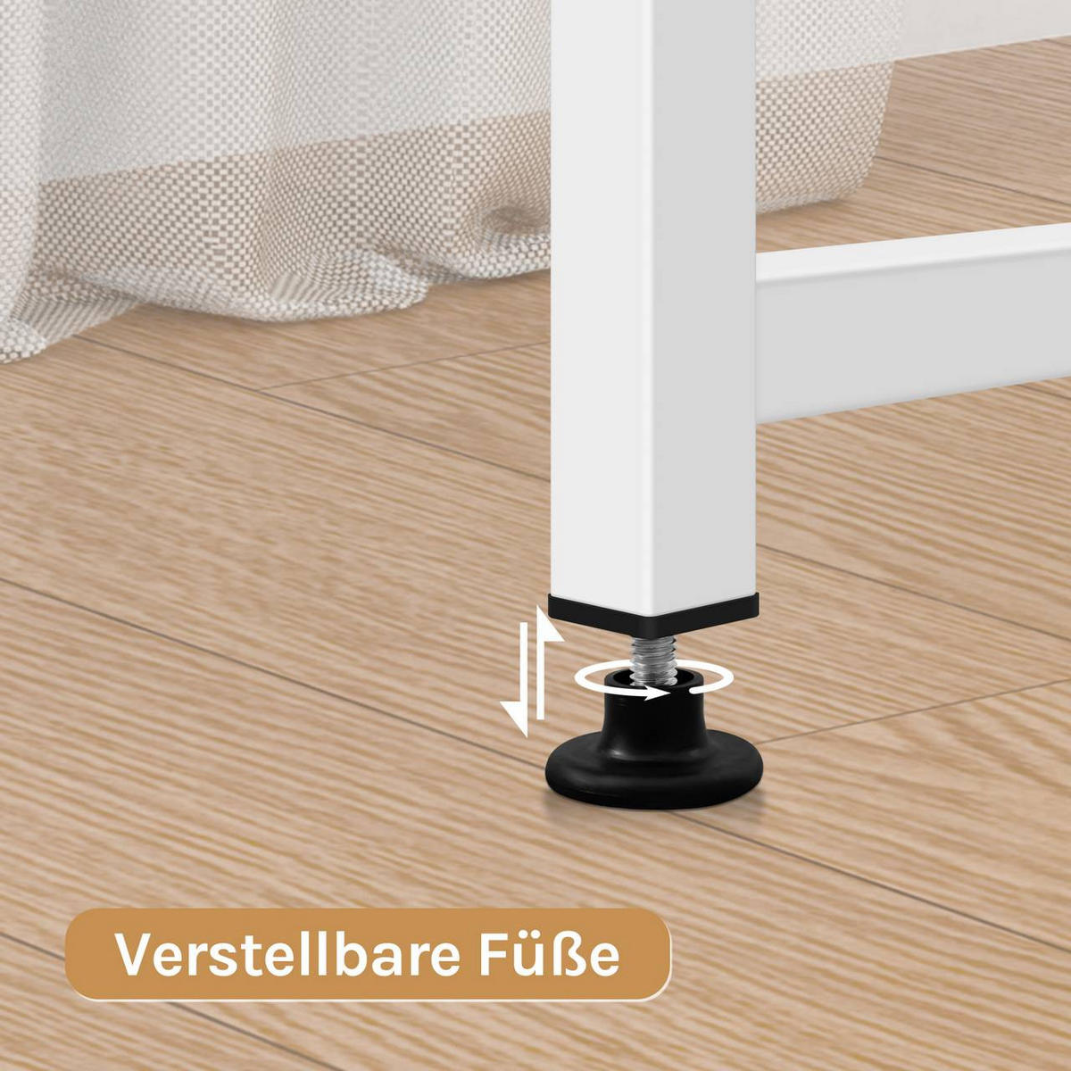 SCHREIBTISCH mit Metallgestell, 120x60x75 cm, Weiß - Schwarz/Weiß, Holzwerkstoff/Metall (60/120/75cm) - Woltu