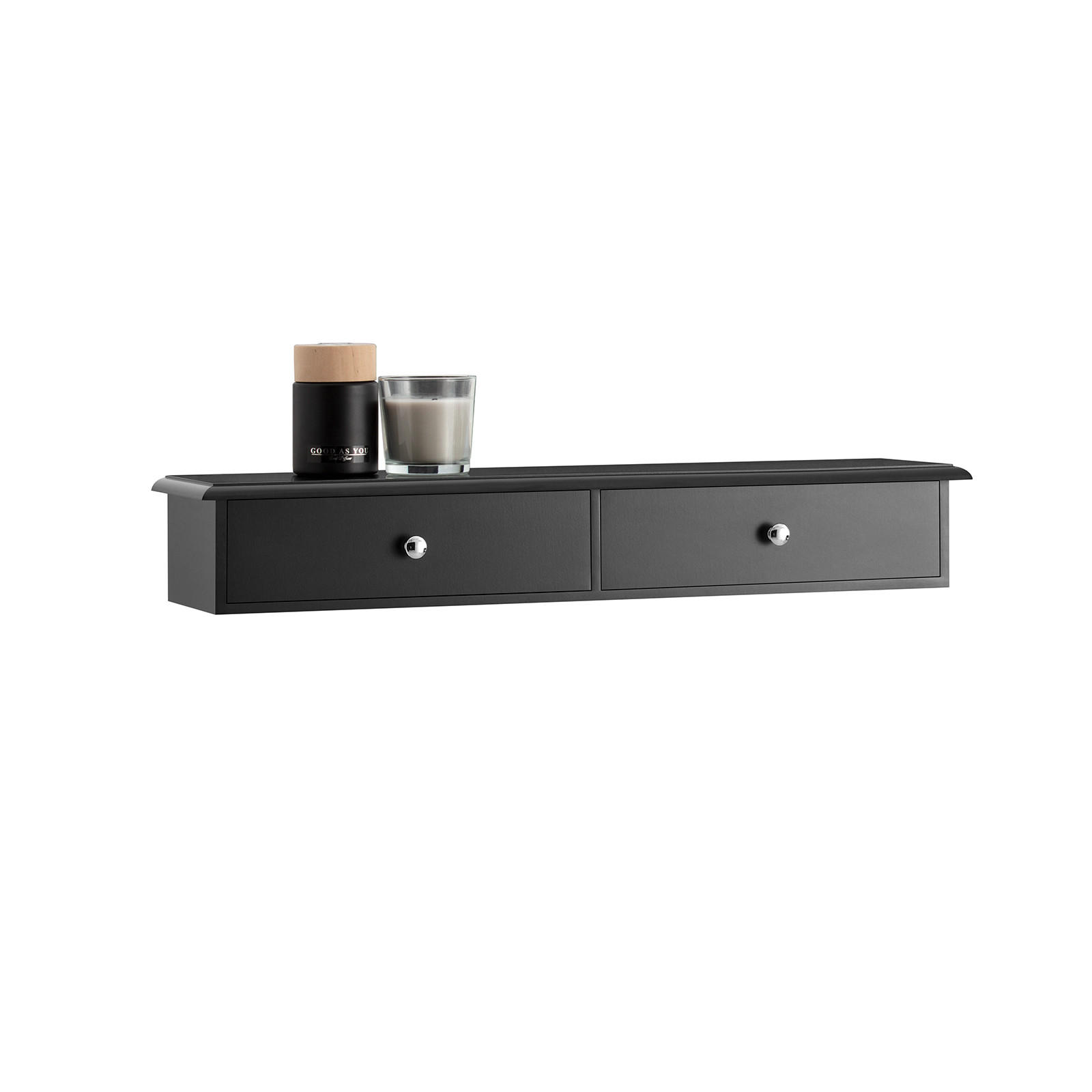 WANDREGAL Schwarz - Schwarz, Holzwerkstoff (64/10/15cm) - SoBuy