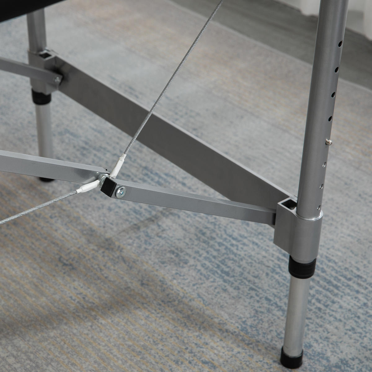 MASSAGELIEGE klappbar Massagebett max. 130 kg Belastbar Kunstleder, Schwarz - Schwarz, Metall (70/82/185cm) - HOMCOM