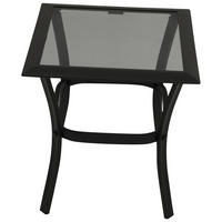 BEISTELLTISCH Ashford - Gestell aus Alu und Stahl, schwarz, Tischplatte Glas grau. BxTxH: 45.5x45.5x48 cm - Schwarz, Metall (45.5/45.5/48cm) - TPFGarden