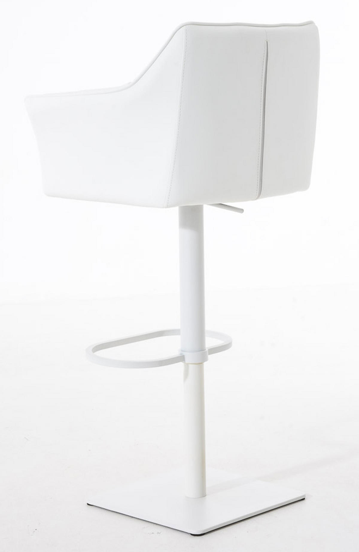 BARHOCKER 2er Set Damaskus Kunstleder weiß weiß - Weiß, Kunststoff/Metall (64/110/48cm) - TPFLiving