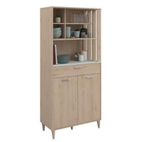 BUFFET Küche Eiche, grau 84 cm Buffetschrank mit viel Stauraum - Eichefarben/Grau, Holzwerkstoff (84/182/41cm) - Parisot Meuble