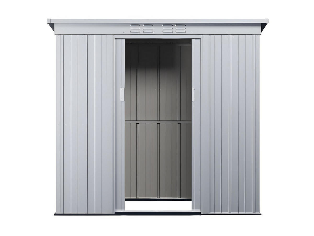 SCHREBERGARTENHAUS - 191 cm x 103 cm - metall - hellgrau Acamar - Hellgrau, Metall (191/180/103cm) - Vente-Unique