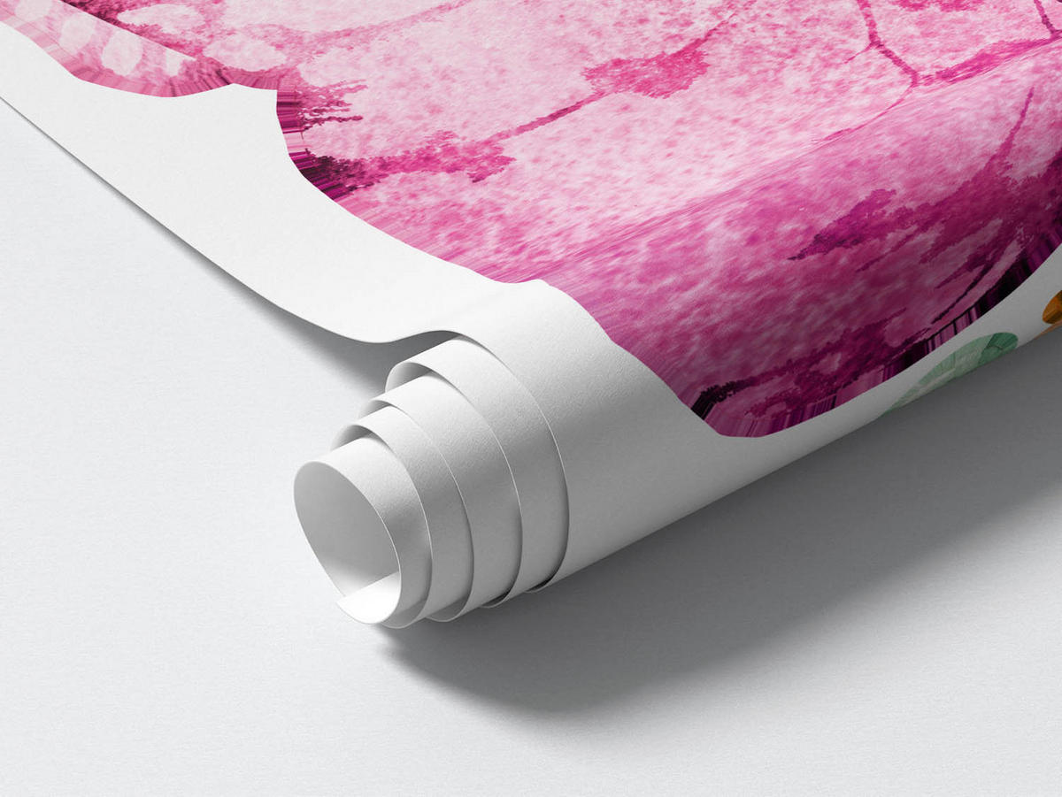 WANDAUFKLEBER 80x105cm - Mädchen auf dem Regenbogen - Multicolor, Kunststoff (80/105/0.1cm) - Wallfluent