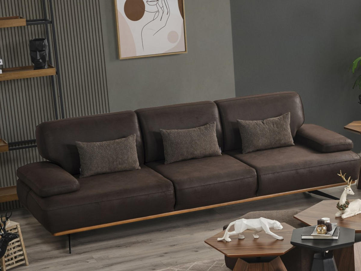 2 Sitzer SOFA Pegasus Samt Braun - Braun, Textil/Metall (205/90/105cm) - Villa Möbel