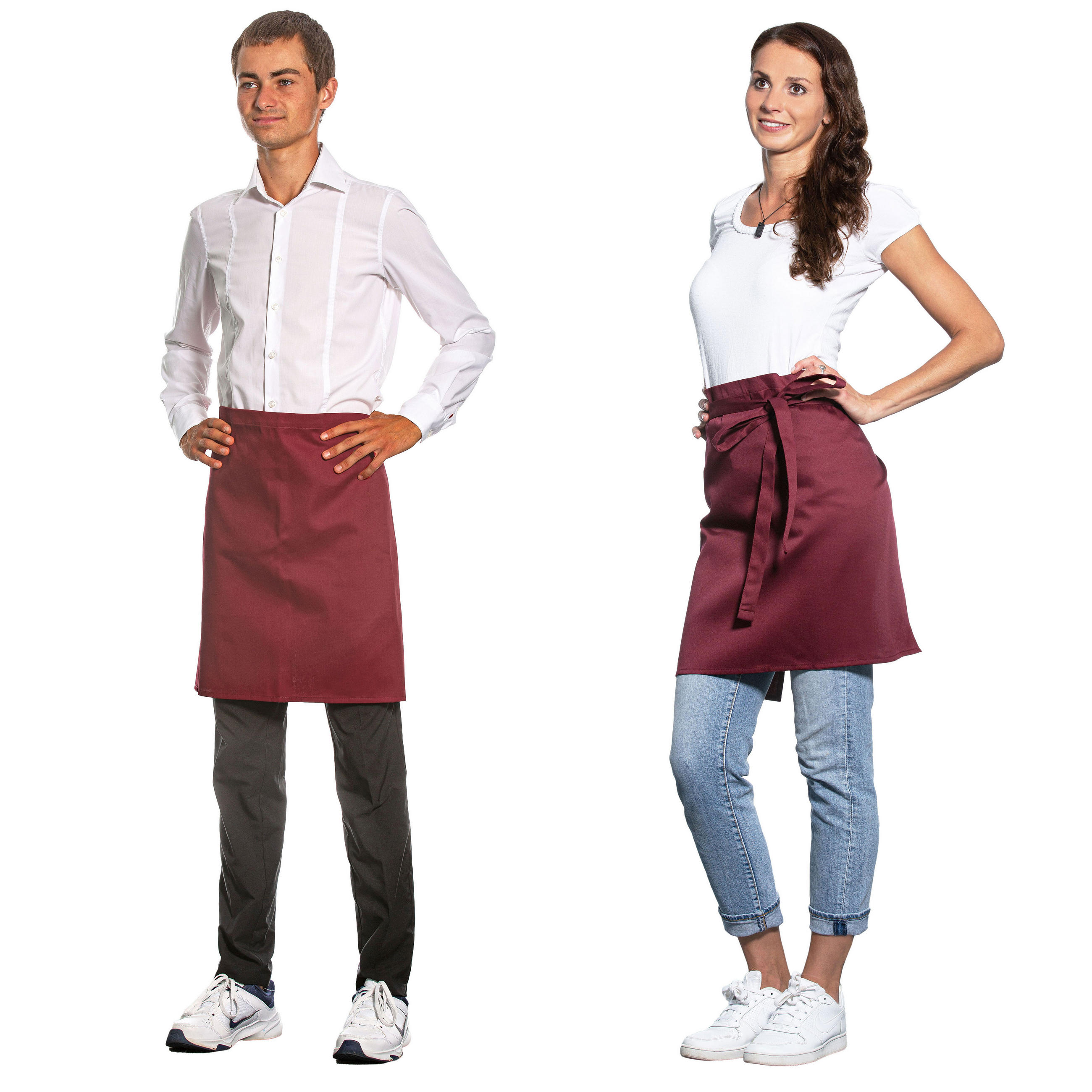 SCHÜRZE , Einheitsgröße, 65% Polyester, 35% Baumwolle, Rot - Bordeaux, Textil (50/80cm) - Zollner