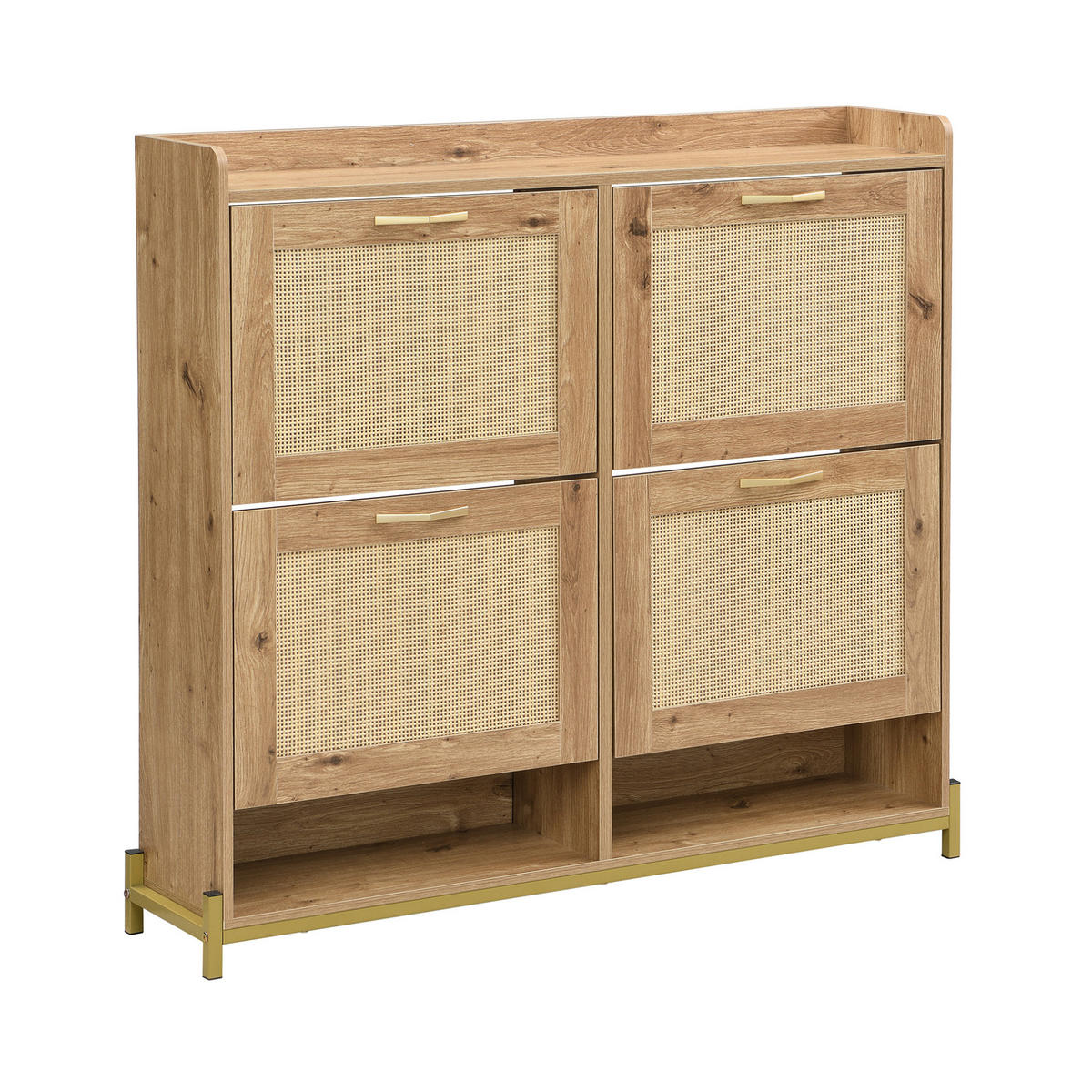 SCHUHSCHRANK 108,5/24/100 cm mit 4 Türen in Holzoptik, platzsparend - Naturfarben, Holzwerkstoff (108.5/100/24cm) - BEAOK