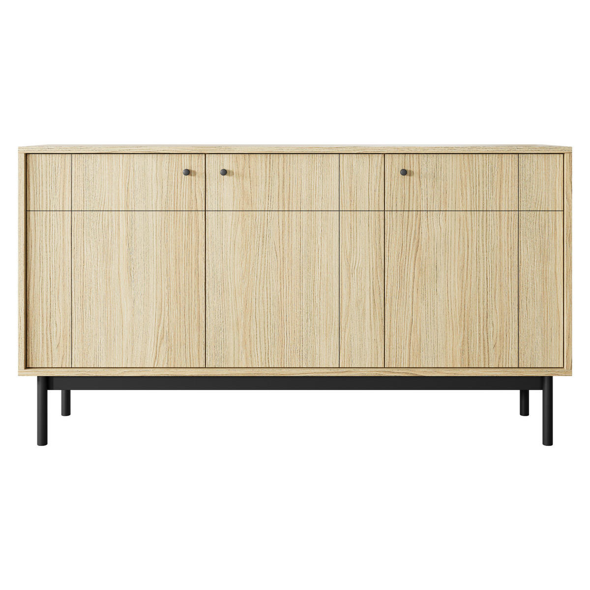 SIDEBOARD DIEPPE KOM2-3D Fräste Fronten, Eiche - Eichefarben, Holz/Holzwerkstoff (154/83/39cm) - Komodee