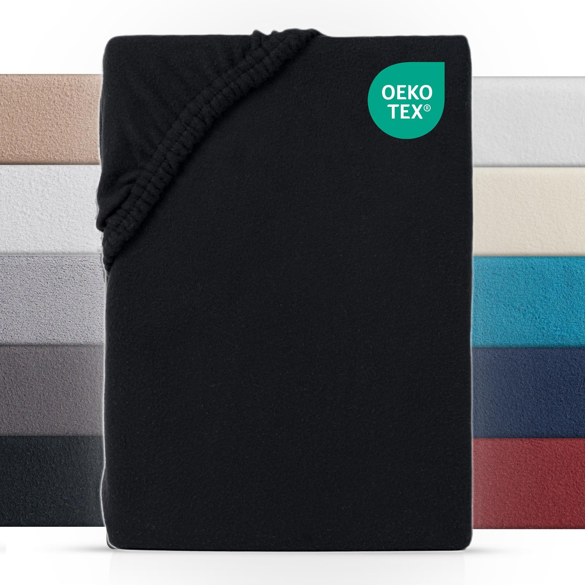 BOXSPRING-SPANNBETTLAKEN 180-200x200-220 cm, Warmes Winter Teddy Fleece Bettlaken Schwarz - Schwarz, Textil (200/220cm) - Carpe Sonno
